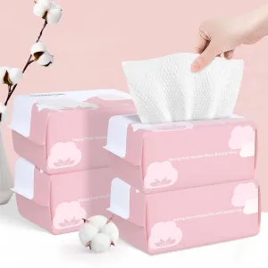Disposable Face Towel Face Cloths for Washing Soft Cotton Dry Wipes Facial Cloths Towelettes for Washing and Drying, 400 Count Facial Tissue for Cleansing, Skincare and Makeup Remover