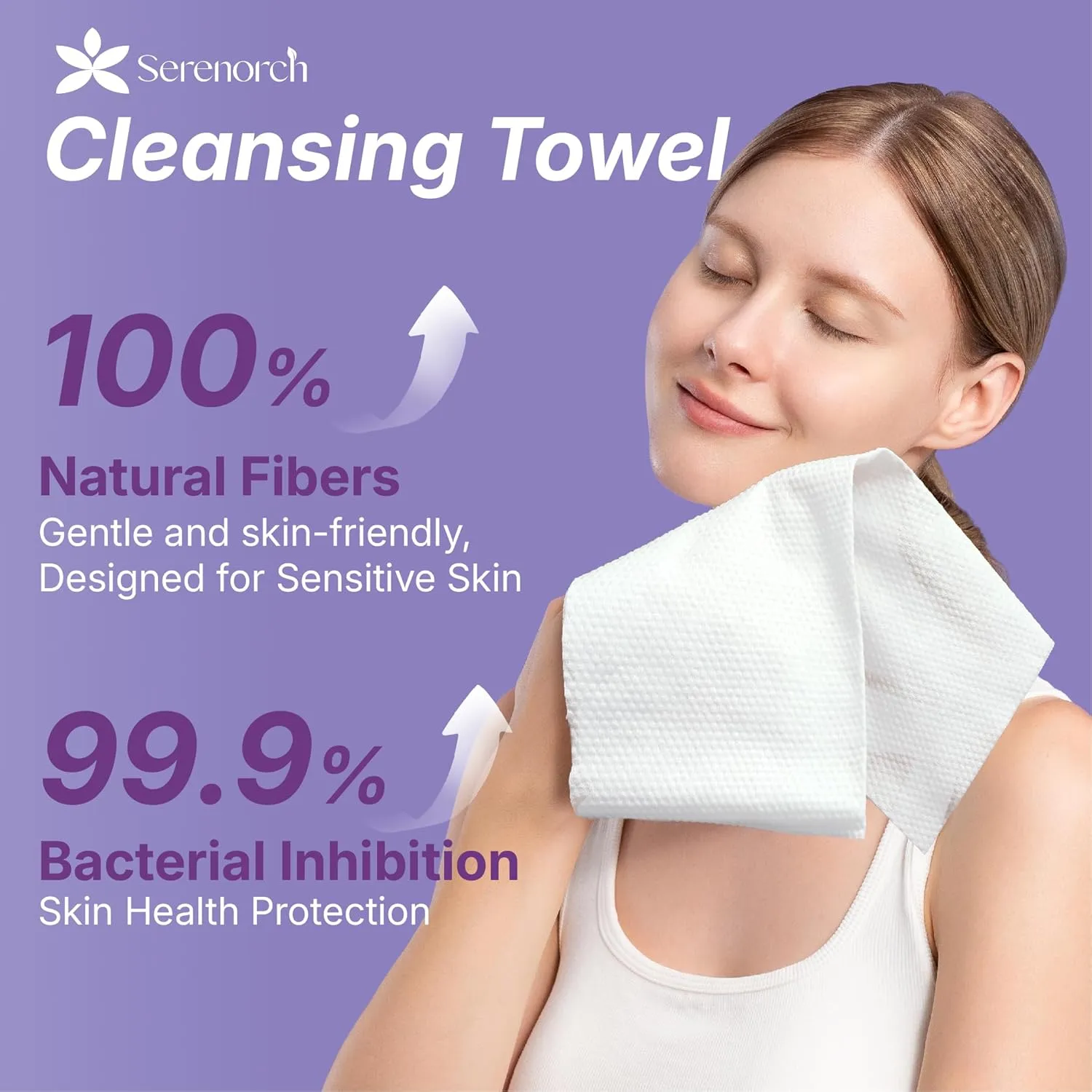 Disposable Face Towels, 10" x 12" Pearl Texture, Lint Free Ultra Thick Face Towelettes for Sensitive Skin, Extra Soft Makeup Remover Skincare Dry Wipes, 150 Count