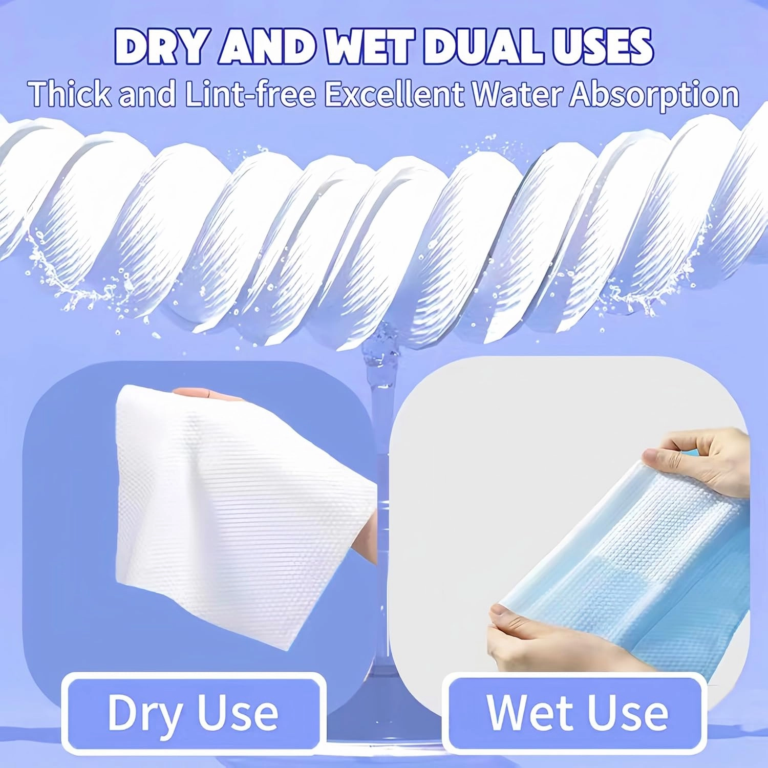 Disposable Face Towel 300 Count, Soft Cotton Clean Skin Face Towels, Dry Wipes Cotton Facial Towels Wash Cloths Tissue Thickened, Face Towelettes Disposable for Makeup Remover, Cleansing and Skincare