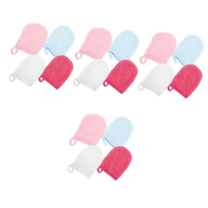 DOITOOL 16pcs Reusable Microfiber Face Cleaning Gloves Makeup Cloths for Gentle Facial Washing -pilling Material Skin-friendly Design for Daily Skin Care and Makeup Removal