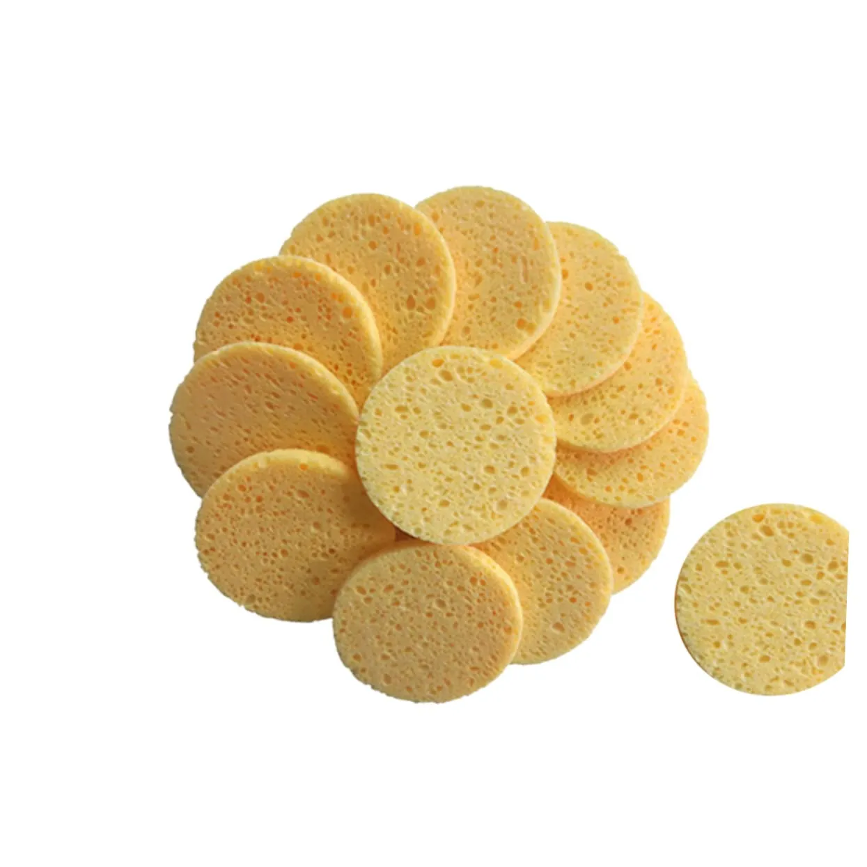 DOITOOL 40pcs Skin-friendly Makeup Remover Pads Soft Round Sponge Cushions for and Exfoliation Skin Color for Daily Facial Use and Makeup Removal