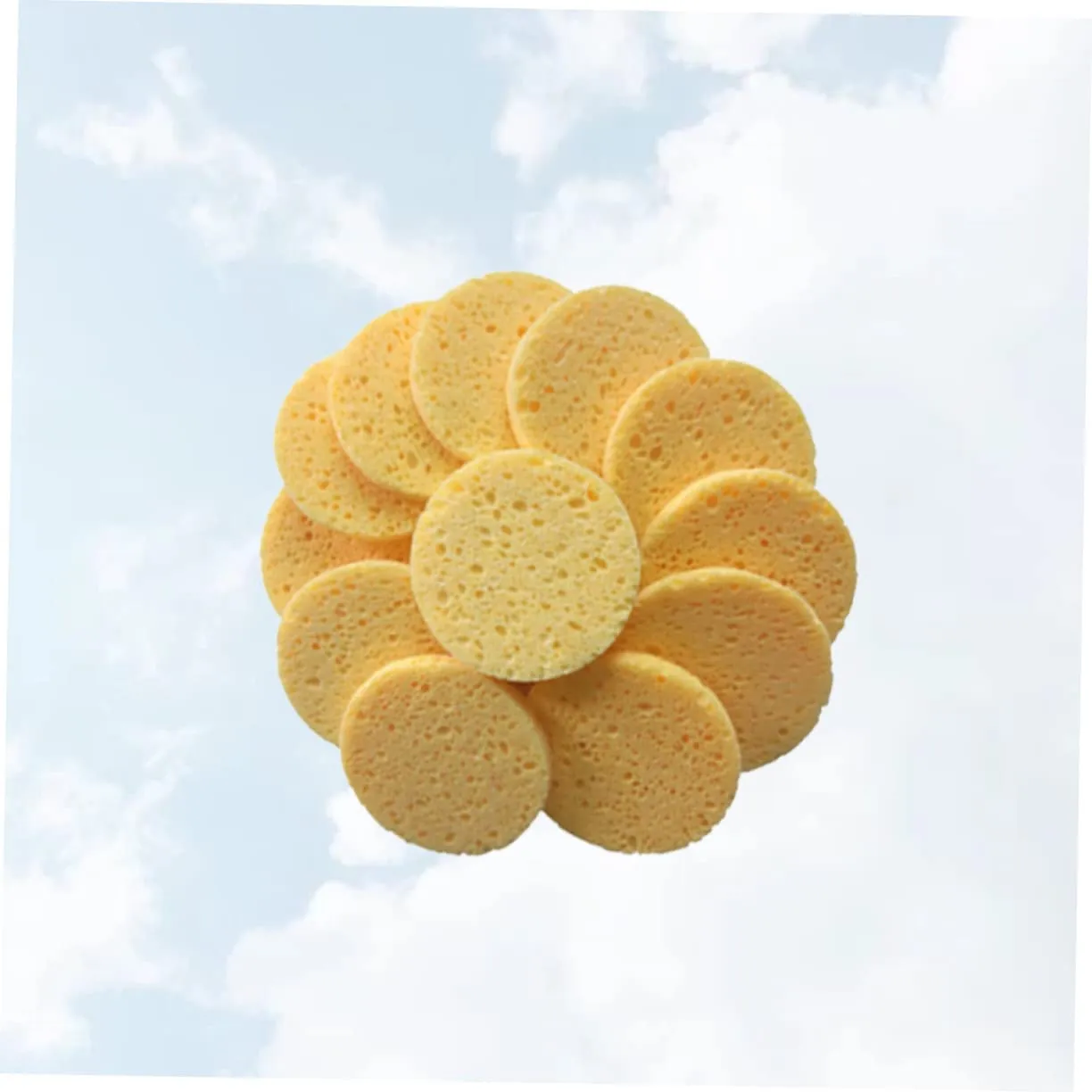 DOITOOL 40pcs Skin-friendly Makeup Remover Pads Soft Round Sponge Cushions for and Exfoliation Skin Color for Daily Facial Use and Makeup Removal
