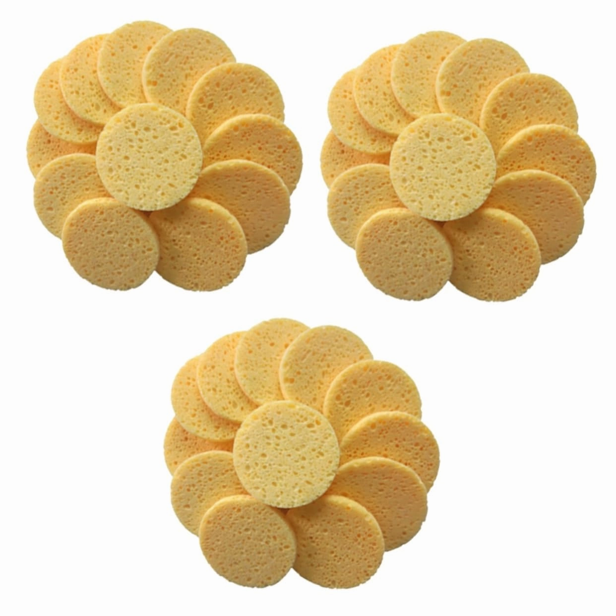 DOITOOL 60pcs Skin-friendly Face Cleaning Puff Round Makeup Cotton Sponges Soft Sponge Cushion for Gentle Exfoliation and Daily Cleansing for All Skin Types