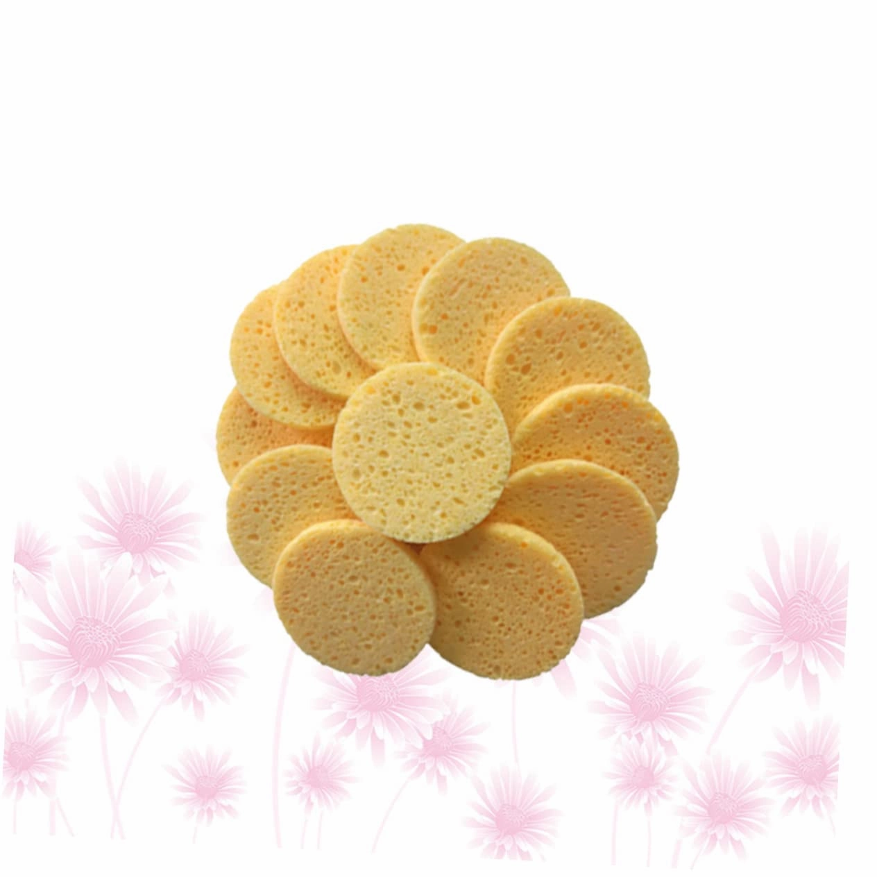 DOITOOL 60pcs Skin-friendly Face Cleaning Puff Round Makeup Cotton Sponges Soft Sponge Cushion for Gentle Exfoliation and Daily Cleansing for All Skin Types