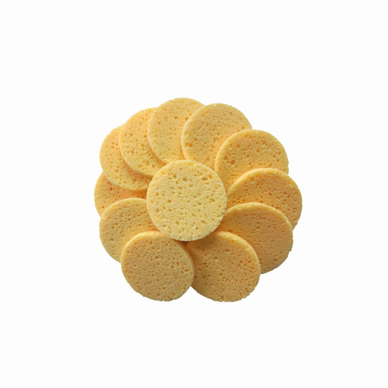 DOITOOL 60pcs Skin-friendly Face Cleaning Puff Round Makeup Cotton Sponges Soft Sponge Cushion for Gentle Exfoliation and Daily Cleansing for All Skin Types