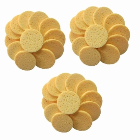 DOITOOL 60pcs Skin-friendly Makeup Pads Soft Cotton Sponge Cushions for Gentle Facial Cleansing Round for Exfoliating and Deep Cleaning Skin Pores