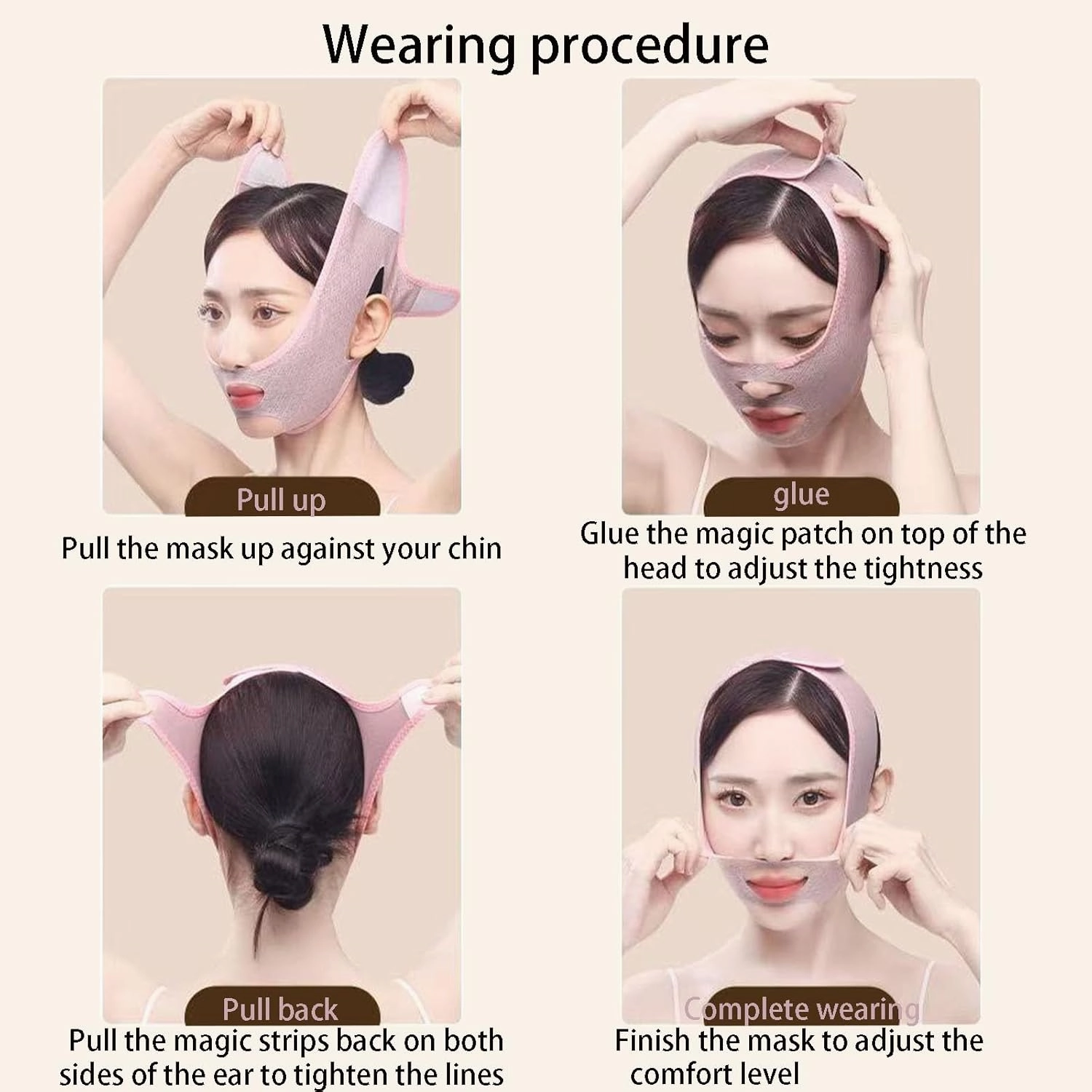 Double Chin Face Tape Reusable，Face Slimmer for Women Face Mask，Jawline Exerciser(Pink).(2PCS)