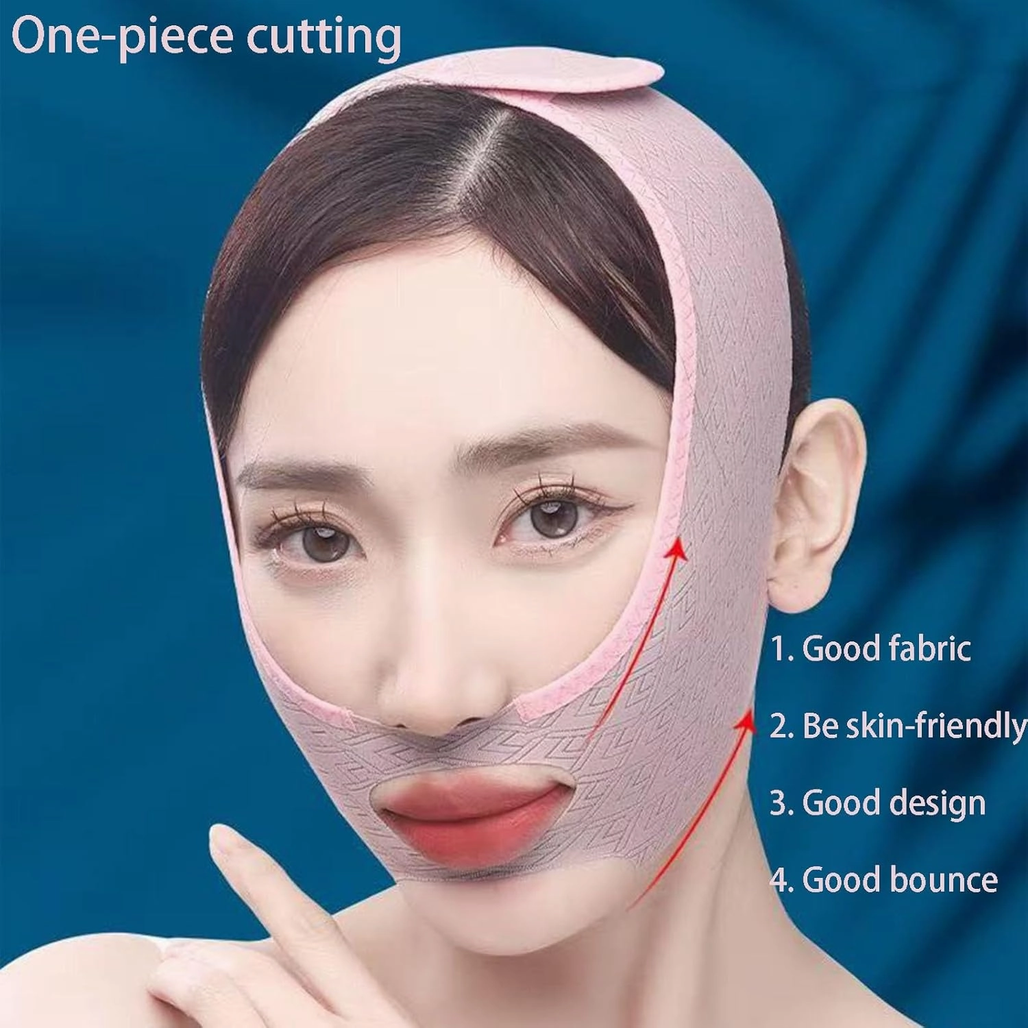 Double Chin Face Tape Reusable，Face Slimmer for Women Face Mask，Jawline Exerciser(Pink).(2PCS)