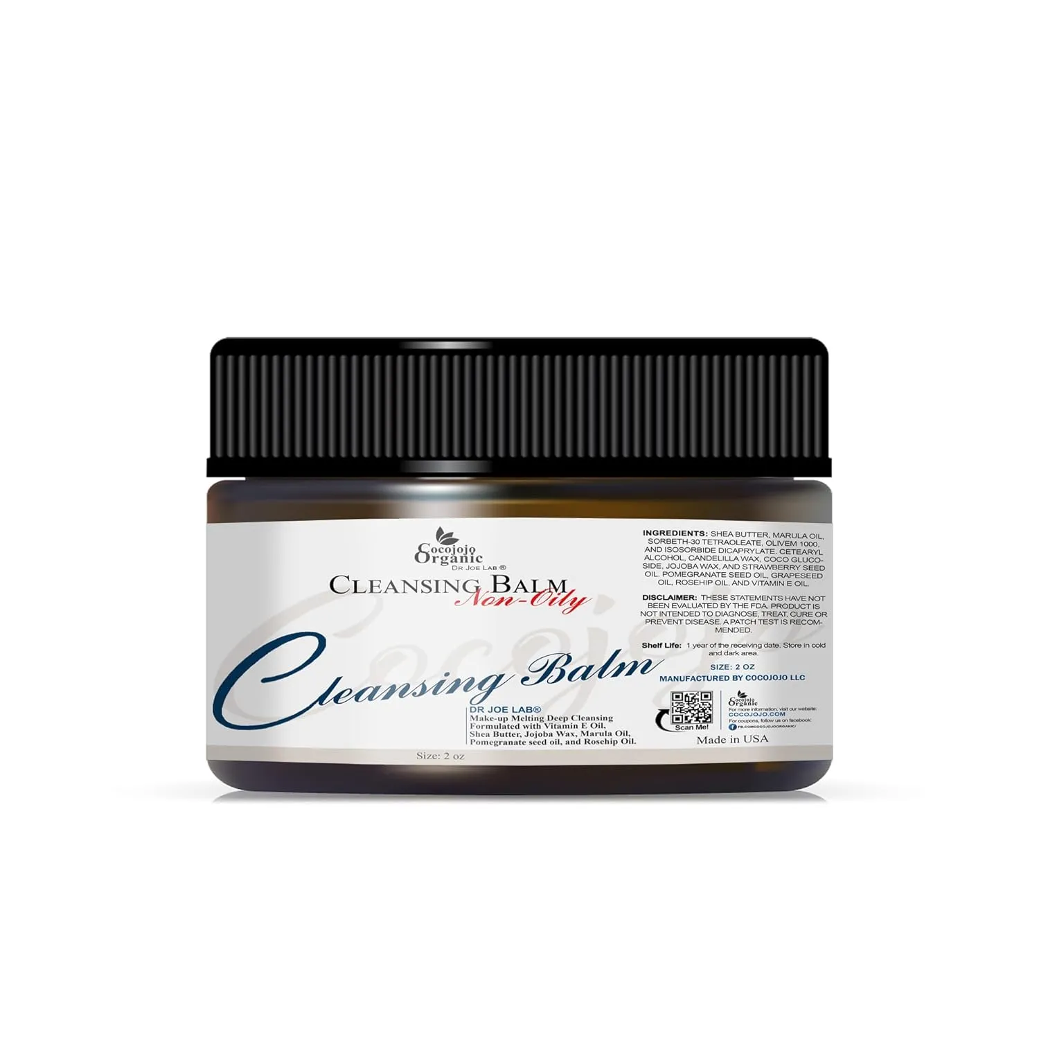 Dr Joe Lab Cleansing Balm For Face Cleanses, Moisturizes, and Removes Makeup & Products Buildups – Packaging May Vary. (Non-Oily - 2 oz)