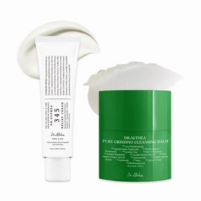 Dr.Althea Cleanser and Hydration Set | 345 Relief Cream & Pure Grinding Cleansing Balm | Soothing Recovery, Gentle Cleansing, For All Skin Types, Vegan, Korean Skincare