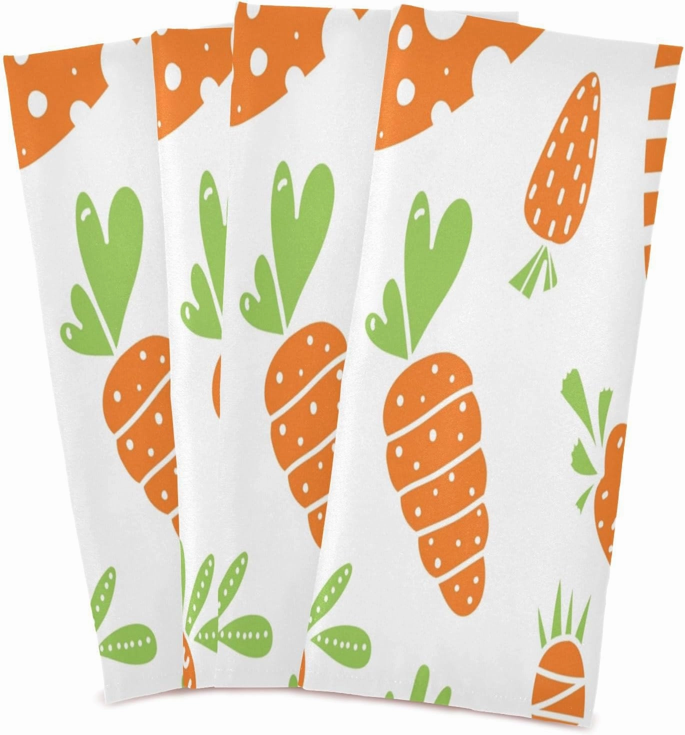 Easter Carrot Kitchen Towels Set of 6 Soft Absorbent Kitchen Dish Towel Reusable Quick Drying Dish Cloths Cleaning Towels for Kitchen Bathroom Home 18 x 28 Inch