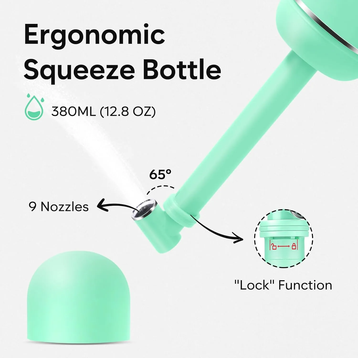 Easy@Home Portable Bidet for Travel: Peri Bottle for Postpartum Care - Handheld Sprayer for Women & Men | 380ml(12.8oz) Large Personal Hygiene Cleaning Bottle | BPA-Free | EPB-01 Green