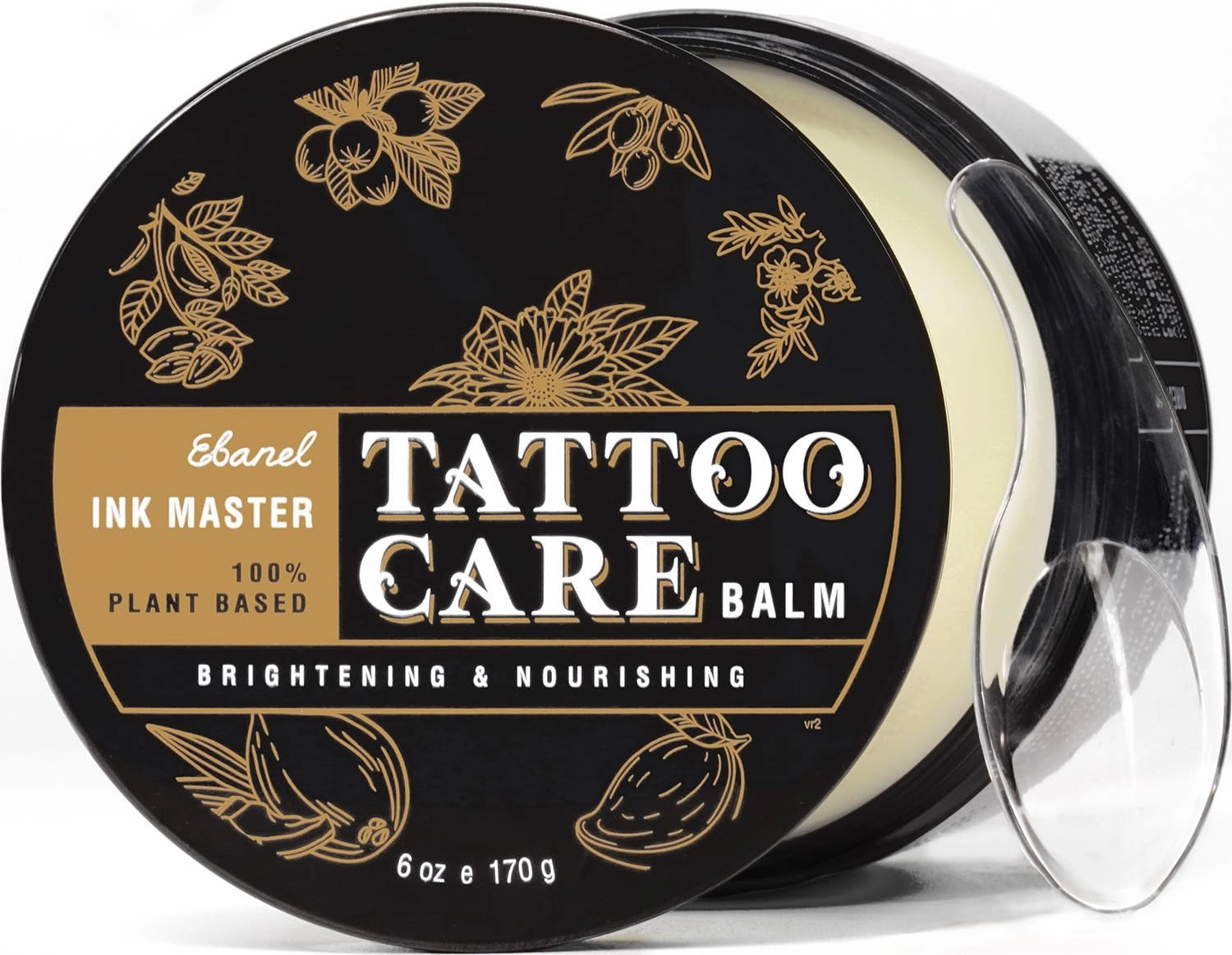 Ebanel Tattoo Aftercare Balm, All Natural Preservative-Free Healing Cream, Tattoo Cream Aftercare Color Enhancement Butter with Herbal Essences and Essential Oils for New and Old Tattoos, 6Oz