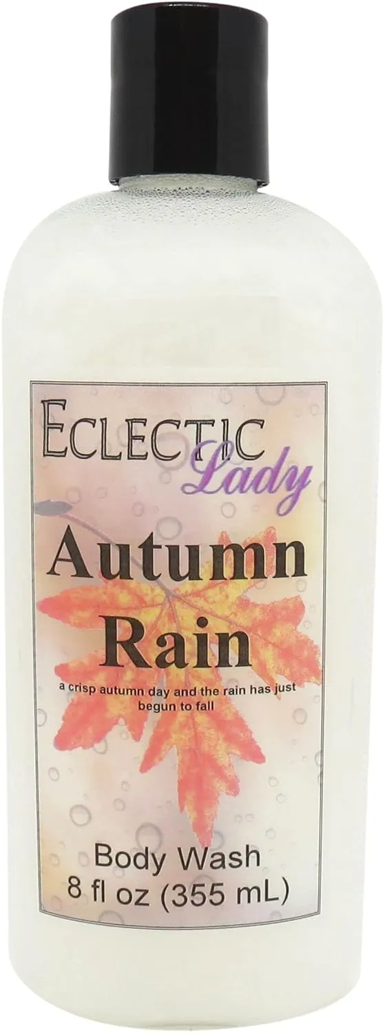 Eclectic Lady Liquid Pearl Body Wash - Autumn Rain Scent 3-in-1 Use For Bubble Bath, Hand Soap & Body Wash, Phthalate-Free Autumn Rain Fragrance, Handcrafted in USA (8 oz)