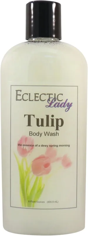 Eclectic Lady Liquid Pearl Body Wash - Tulip Scent 3-in-1 Use For Bubble Bath, Hand Soap & Body Wash, Phthalate-Free Tulip Fragrance, Handcrafted in USA (8 oz)