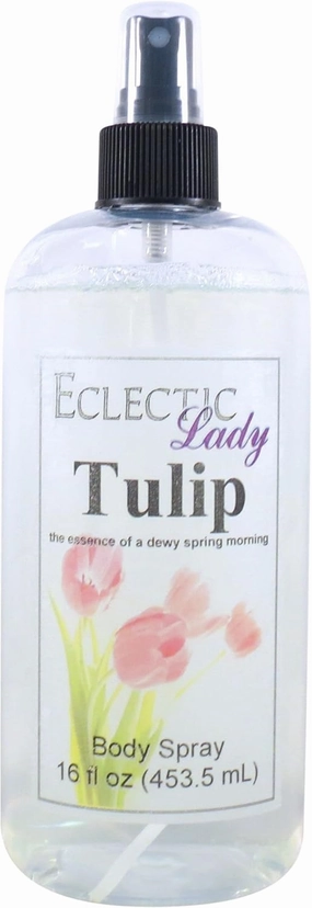 Eclectic Lady Tulip Body Spray, Double Strength, 16 ounces, Body Mist for Women with Clean, Light & Gentle Fragrance, Cologne with Soft, Subtle Aroma For Daily Use