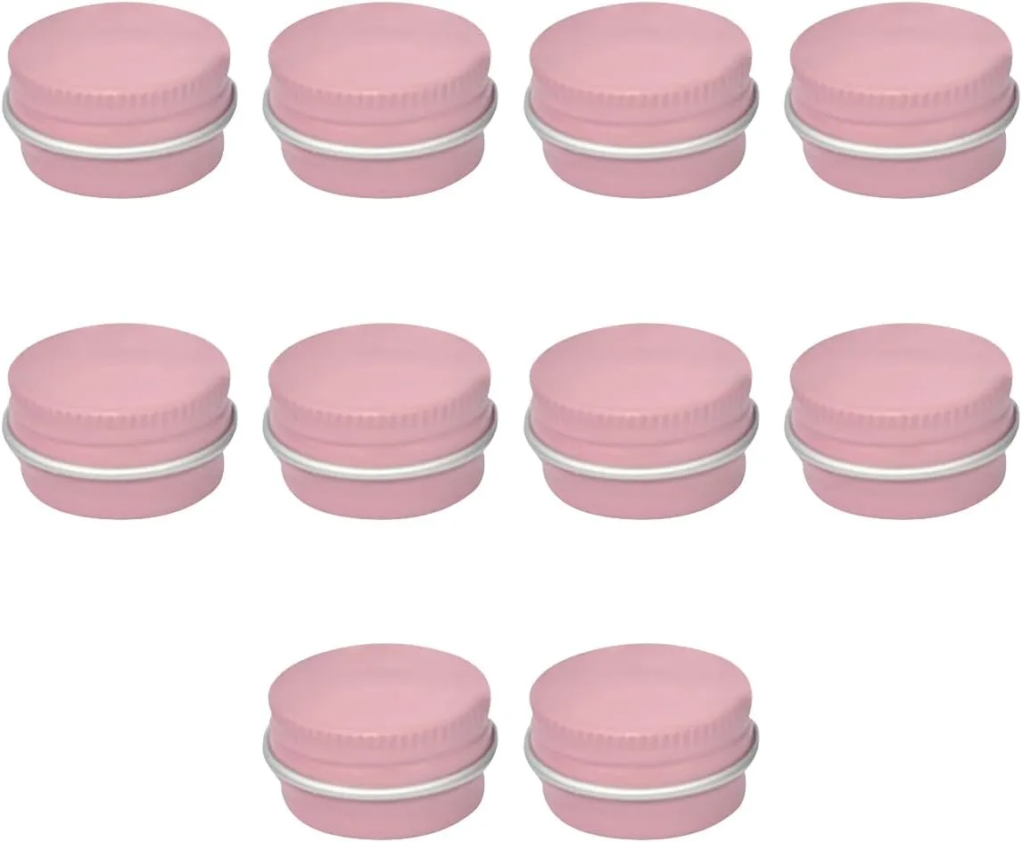 ECYC Ltd 10 Pcs 0.16 oz Round Aluminum Tin Jar Refillable Containers, Empty Cosmetic Sample Jars Mini Metal Containers Jars with Screw Lids for Creams, Lip Balms, Spices, Salve, DIY Candles, Crafts