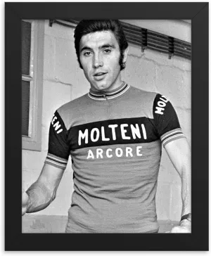Eddy Merckx Framed Print - Black Samba Wood Frame Included, 8x10 inches