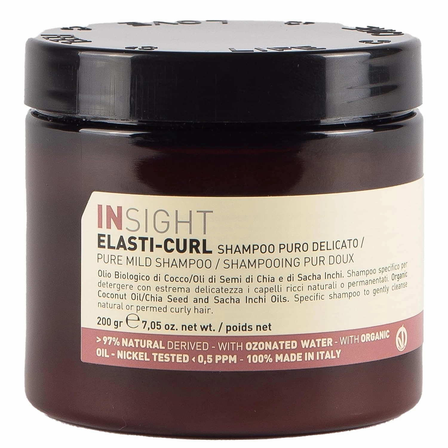 Elasti‑Curl Pure Mild Conditioning Shampoo with Ozonated Water & Organic Oils for Gentle, Hydrating Care, 7 Oz. / 200 gr
