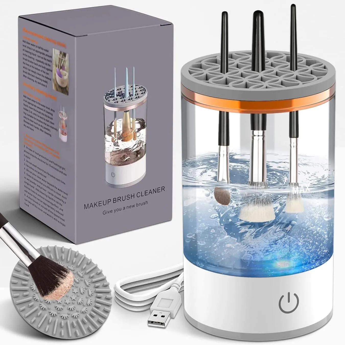 Electric Makeup Brush Cleaner Machine,Automatic Makeup Brush Cleaner,Professional Makeup Brush Cleaning Machine for Travel Home Use