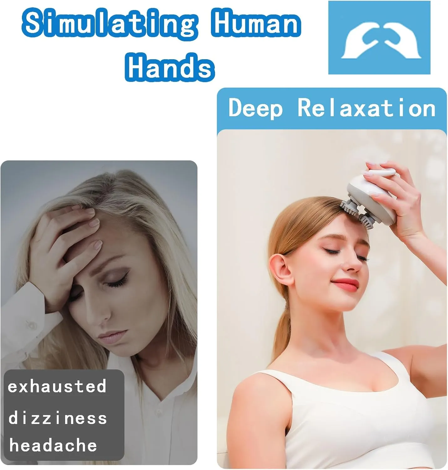 Electric Scalp Massager Head Massager Scalp Stress Relax, Handheld Portable Head Scratcher Massager for Hair Growth, Deep Clean, Christmas Gifts for Women Men Mom Dad