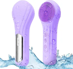 Electric Silicone Facial Brushes for Cleaning and Exfoliating,Electric Face Scrubber with Waterproof and Rechargeable Facial Skin Care for Women and Men