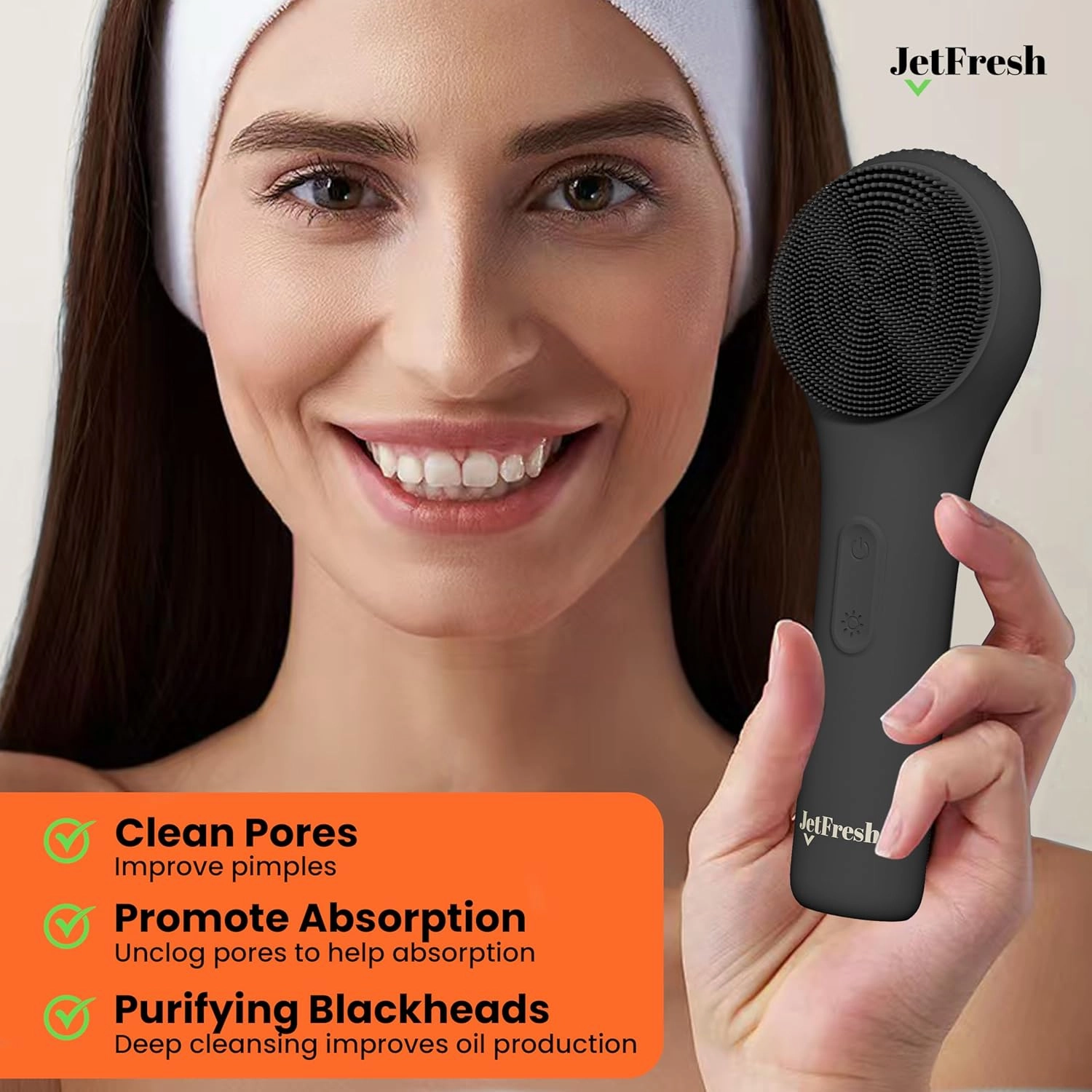Electric Face Scrubber Facial Cleansing Brush 5 Modes, Soft Bristles, Waterproof and Rechargeable Silicone Face Brush for Deep Cleansing, Exfoliating, Massaging for Men and Women