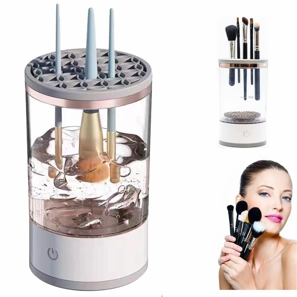 Electric Makeup Brush Cleaner, Makeup Brush Cleaner Pad, Automatic Spinning Cosmetic Brush Cleaner Makeup Brush Tools for All Size Beauty Makeup Brushes Set, Gift for Women Wife Friend