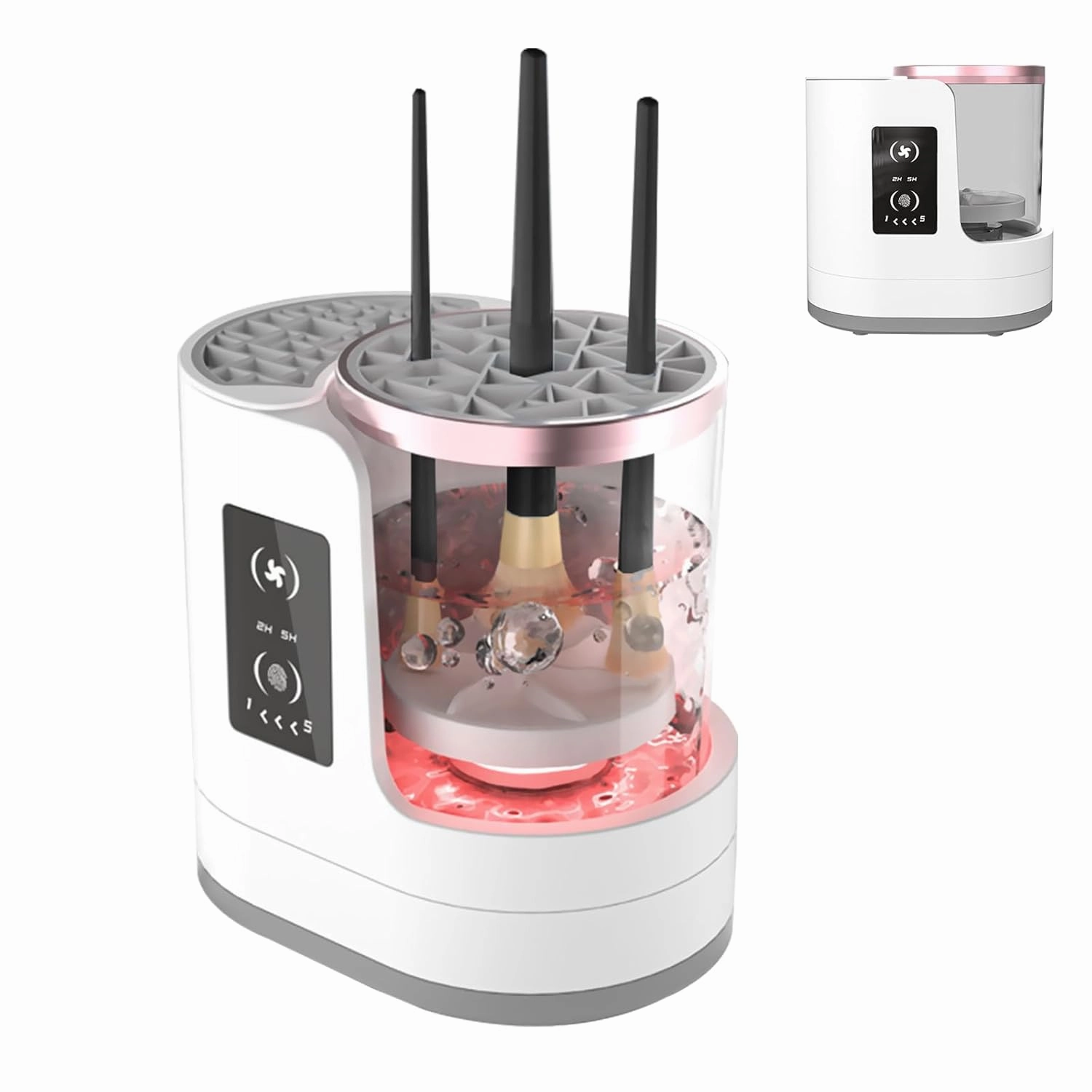 Electric Makeup Brush Cleaner Makeup Brush Wind Dryer, 3 in 1 Automatic Makeup Brush Cleaning Machine with Adjustable Drying Settings, Portable Design for All Brush Types