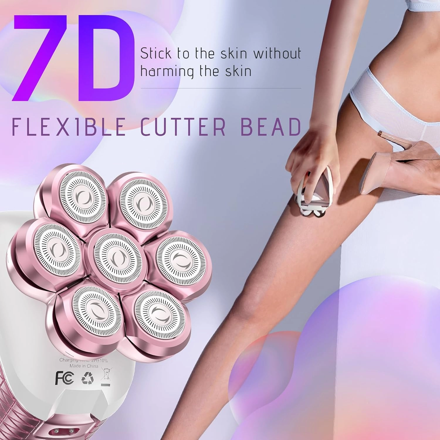 Electric Razors for Women, 5 in 1 Electric Shaver for Women, Cordless Painless Hair Remover for Legs Bikini Face Lips Hairs