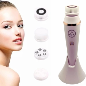 Elegant 4 in1 Facial Cleansing Brush, Improved Waterproof Electrical Facial Brush, 360 Degree Spin for Effective Cleaning, Makeup and Dirt Remover