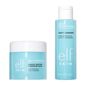 e.l.f. SKIN Holy Hydration! Double Cleanse Duo, Set of 2, Includes Makeup Melting Cleansing Balm & Daily Cleanser