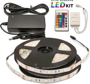 Elite Screens Projector Projection Screen LED KIT Strip Lights Multi Colored Rope with Remote Control (for 92" H(16:9) -138" C(2.35:1) EdgeFreeScreens Only) Strong Adhesive, ZLED92H-138C1