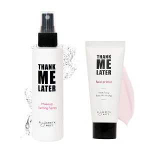Elizabeth Mott Thank Me Later Primer & Setting Spray Duo – Oil-Control Face Primer for Smooth, Matte Finish & Hydrating Setting Spray with Niacinamide for Dewy, Long-Lasting Makeup – 30g   95ml