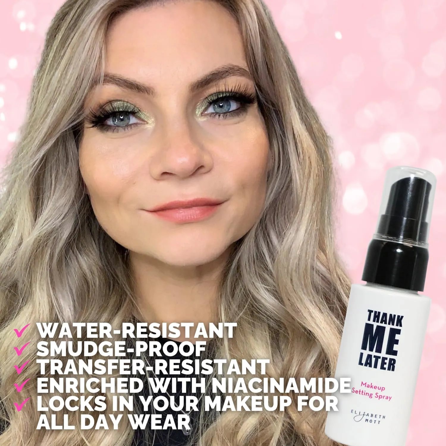 Elizabeth Mott Thank Me Later Primer & Setting Spray Duo – Oil-Control Face Primer for Smooth, Matte Finish & Hydrating Setting Spray with Niacinamide for Dewy, Long-Lasting Makeup – 30g   95ml