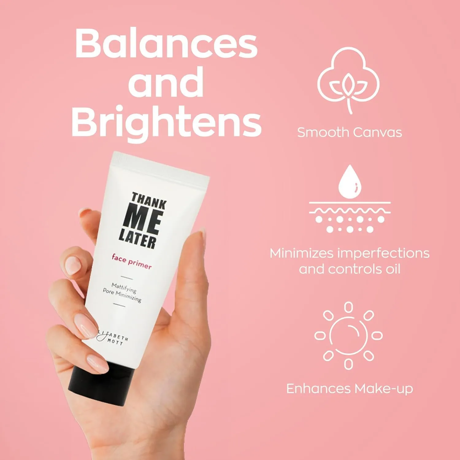 Elizabeth Mott Thank Me Later Primer & Setting Spray Duo – Oil-Control Face Primer for Smooth, Matte Finish & Hydrating Setting Spray with Niacinamide for Dewy, Long-Lasting Makeup – 30g   95ml