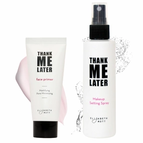 Elizabeth Mott - Thank Me Later Mattifying Face Primer and Setting Spray for All Day Makeup Wear (2-Pack Bundle)