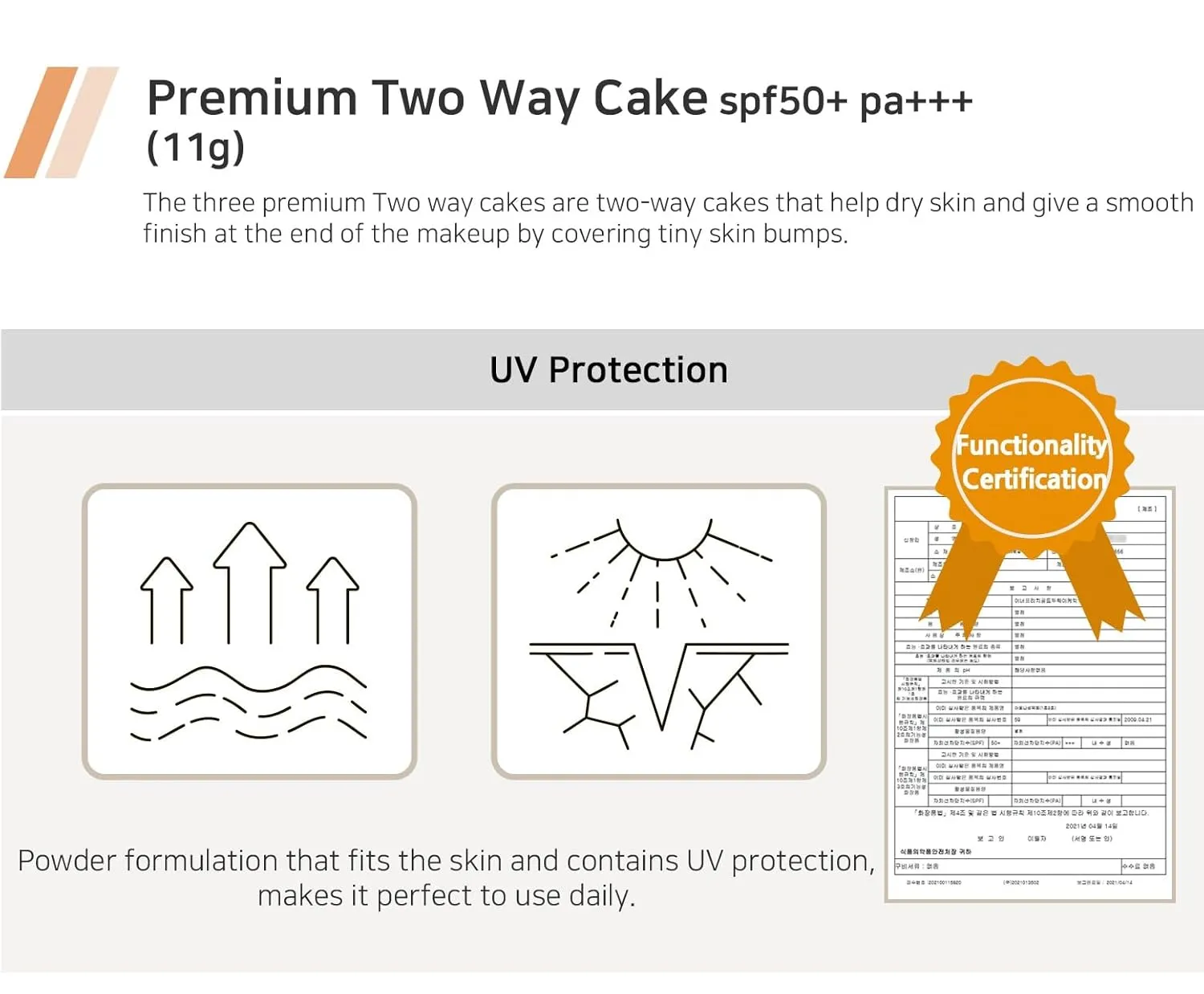 Enough Premium Ultra X10 Two Way Cake SPF50, Korean Makeup Setting Powder Foundation, Face Powder with Collagen, Tattoo Cover Up - Refill Including (#13 Light beige, 0.39 oz)