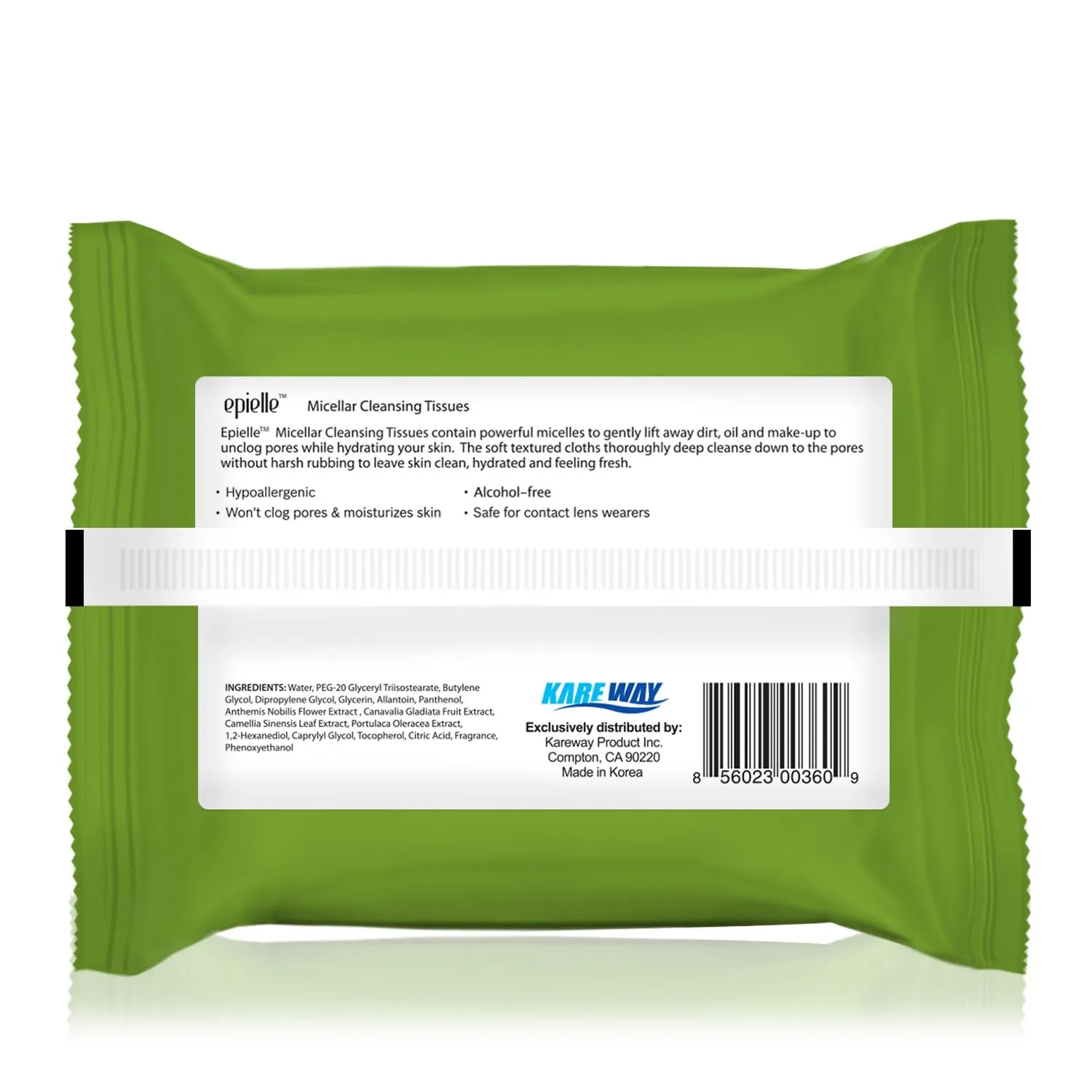 Epielle Micellar Makeup Cleansing Wipes | Gentle, Hypoallergenic, Alcohol-Free | Suitable for All Skin Types | 30 Towelettes (4-Pack) | Korean Beauty Skincare, Easter Gift