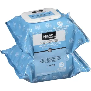 Equate Makeup Remover Cleansing Towelettes, 40 Count, 2 Pack