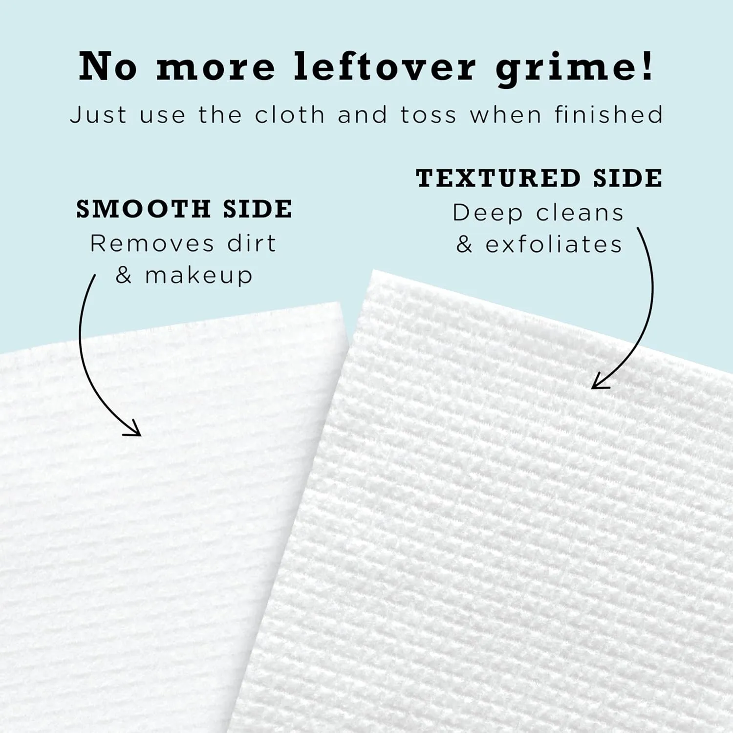 ERASE YOUR FACE Biodegradable Face Cloths - Disposable Face Towels to Cleanse Skin and Remove Makeup, Dirt & Impurities - Reveals a Radiant Complexion - Suitable For All Skin Types - Blue (50 Count)