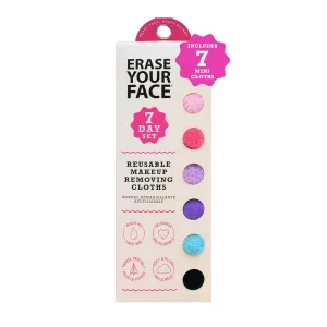 ERASE YOUR FACE Makeup Remover Cloths - Reusable Microfiber Face Towels to Cleanse & Remove Makeup - Water Activated, Dual-Sided Design for Easy Use (7 Count)