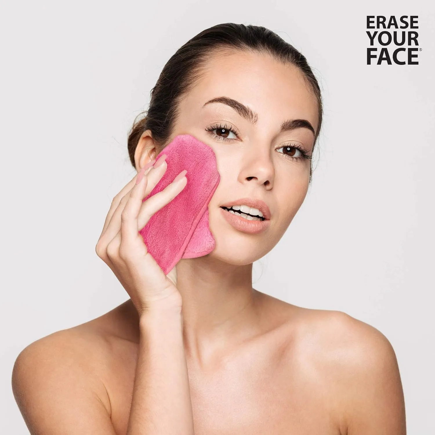 ERASE YOUR FACE Re-usable Makeup Removing Cloth,Pink/Black,8 pack