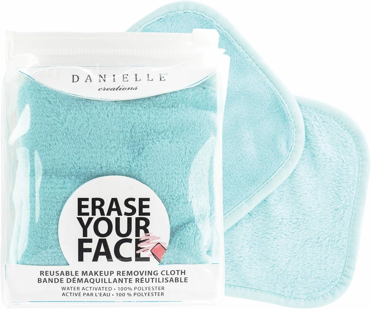ERASE YOUR FACE Chemical-Free Makeup Removing Facial Cloth, Blue