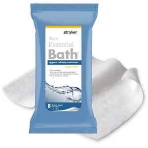 Essential Bath Cleansing Washcloths - 30 Package, 240 Cloths - Fragrance Free no Rinse Bathing Wipes, Ultra-Soft and Thick Medium Weight Cloth