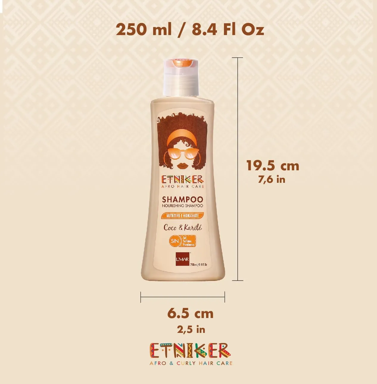 ETNIKER Nourishing Shampoo for Curly & Wavy Hair. Hydrates, Softens & Restores Moisture. Coconut & Shea Butter Formula. Sulfate-Free, Salt & Paraben-Free. Gentle Cleanser for Natural Hair. 8.4 fl oz