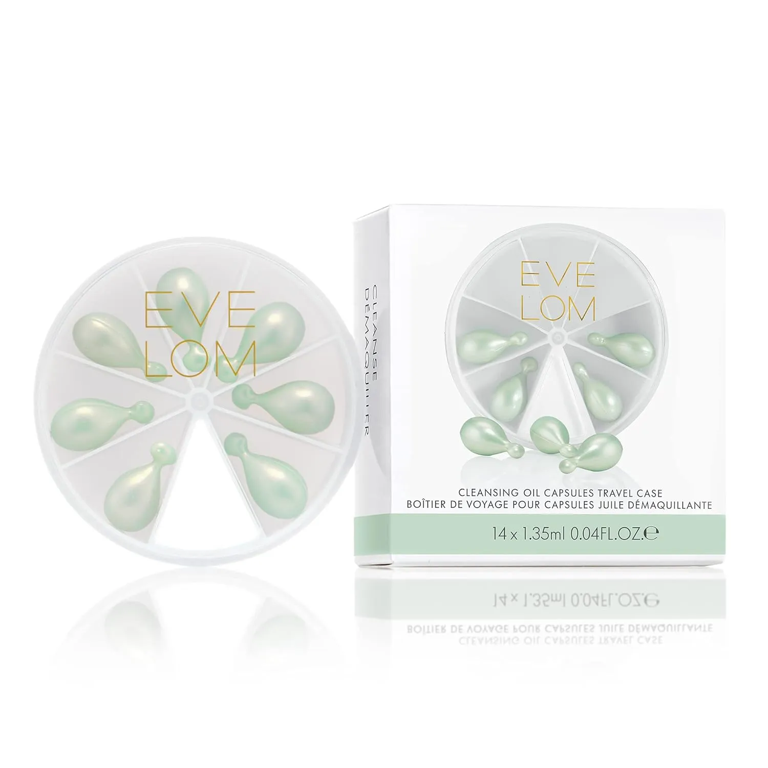 EVE LOM Cleansing Oil Capsules | Oil based facial cleanser that dissolves all traces of impurities and make-up including waterproof. Hydrates the skin for up to 12 hours after use. Capsule shell is fully biodegradable.
