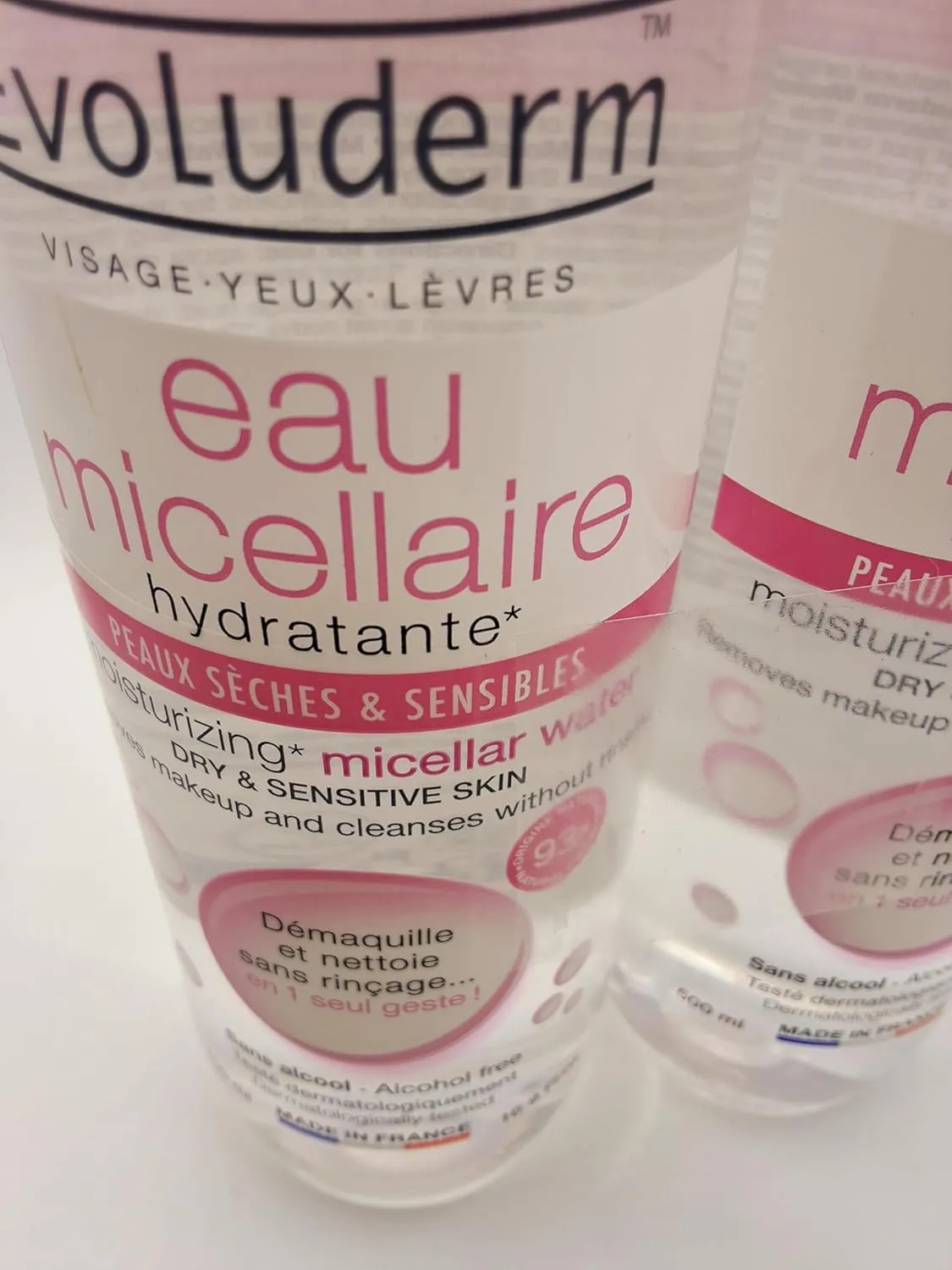 Evoluderm Moisturizing Micellar Water, Dry and Sensitive skin. 16.9 fl.oz. pack of 2