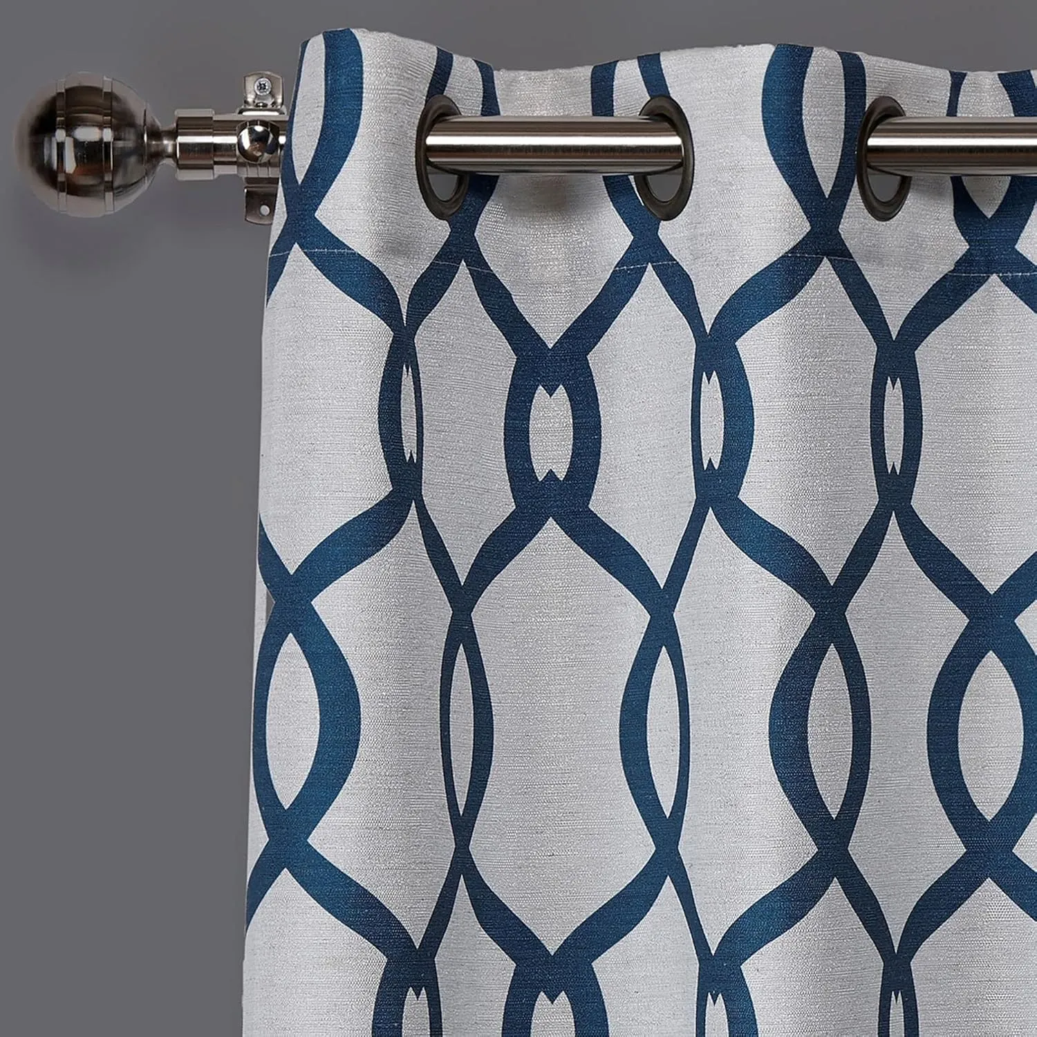 EXCLUSIVE HOME Kochi Light Filtering Linen Blend Grommet Top Curtain Panel Pair, 54"x84", Teal