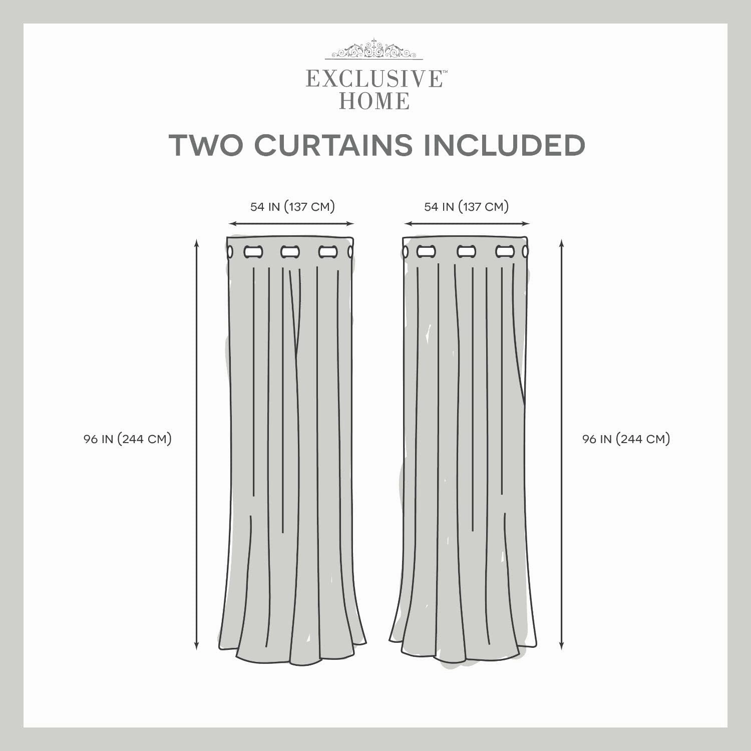Exclusive Home Kochi Light Filtering Linen Blend Grommet Top Curtain Panel Pair, 54"x96", Burgundy